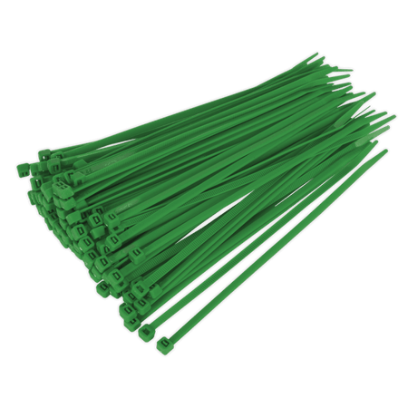 Sealey Cable Ties 200 x 4.8mm Green Pack of 100 Model No-CT20048P100G