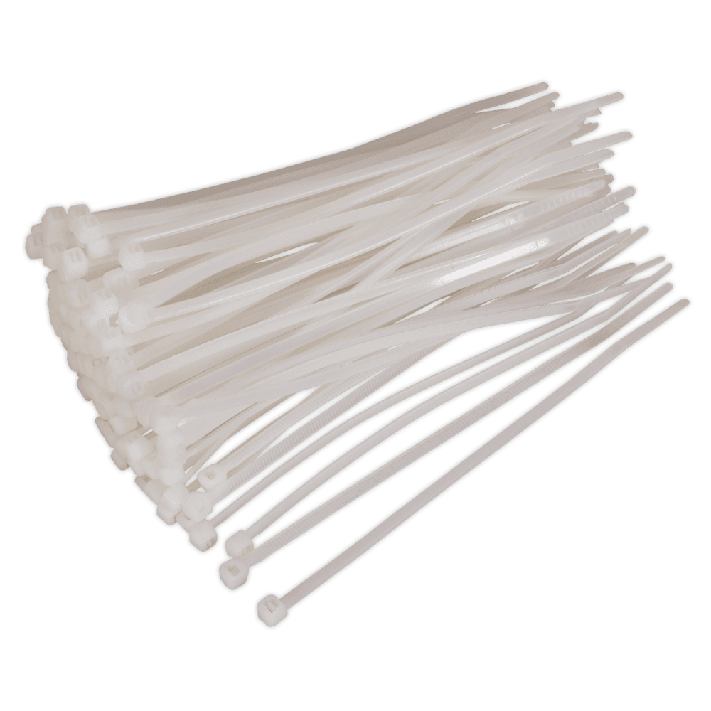 Sealey Cable Ties 150 x 3.6mm White Pack of 100 Model No-CT15036P100W