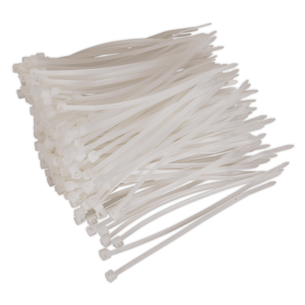 Sealey Cable Ties 100 x 2.5mm White Pack of 200 Model No-CT10025P200W