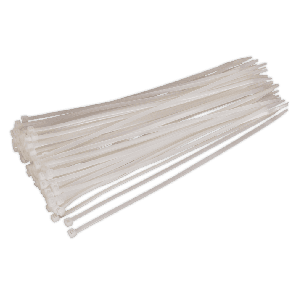 Sealey Cable Ties 300 x 4.8mm White Pack of 100 Model No-CT30048P100W