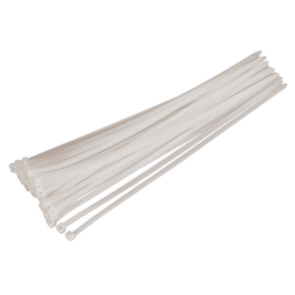Sealey Cable Ties 450 x 7.6mm White Pack of 50 Model No-CT45076P50W