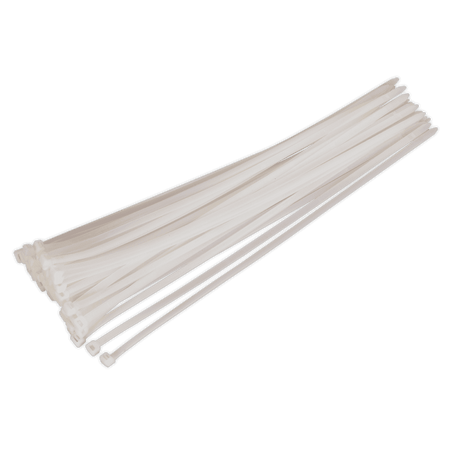 Sealey Cable Ties 450 x 7.6mm White Pack of 50 Model No-CT45076P50W