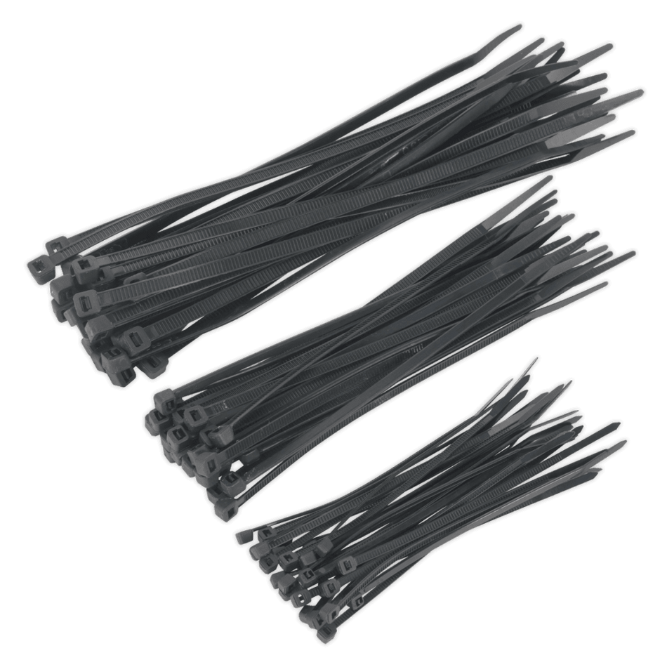 Sealey Cable Ties Assorted Black Pack of 75 Model No-CT75B
