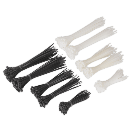 Sealey Cable Ties Assorted Black/White Pack of 600 Model No-CT600BW