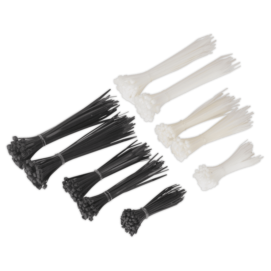 Sealey Cable Ties Assorted Black/White Pack of 600 Model No-CT600BW