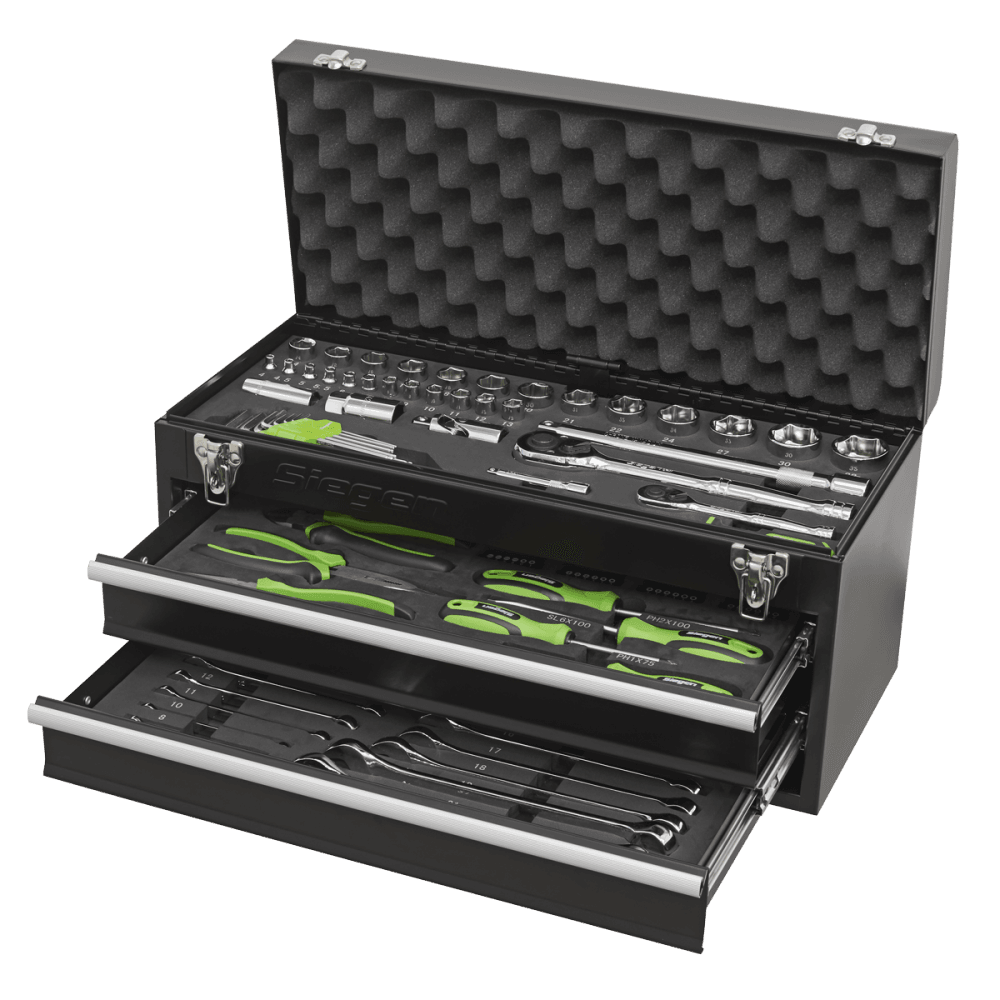 Sealey Portable Tool Chest 2 Drawer with 90pc Tool Kit Model No-S01055