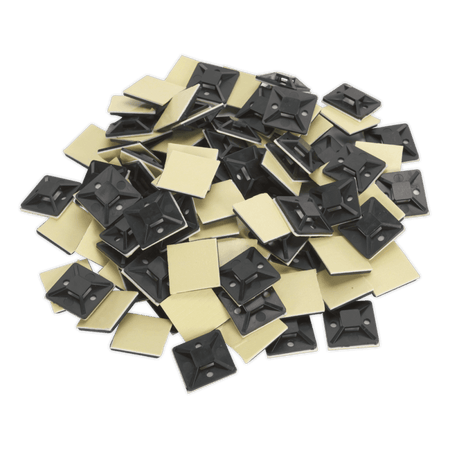 Sealey Self-Adhesive Cable Tie Mount 30 x 30mm Black Pack of 100 Model No-CTM3030B