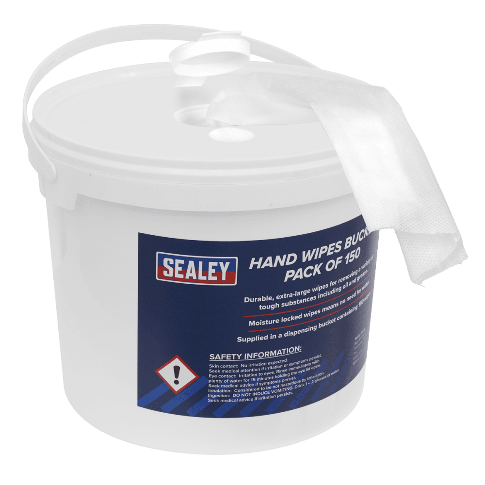 Sealey Hand Wipes Bucket 3ltr Pack of 150 Model No-SCW3