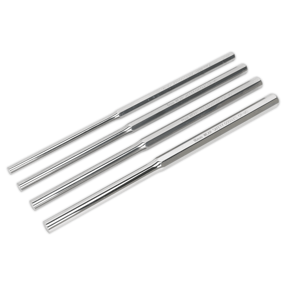 Sealey Parallel Pin Punch Set 4pc Extra-Long Model No-AK9147