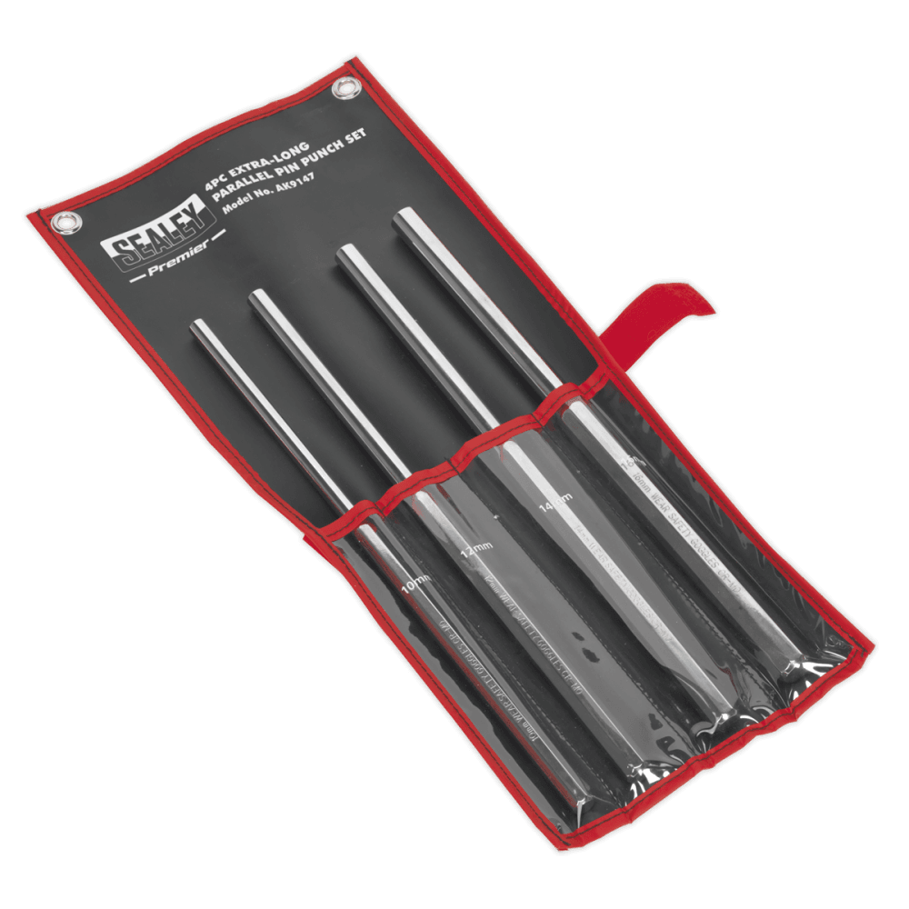 Sealey Parallel Pin Punch Set 4pc Extra-Long Model No-AK9147