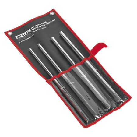 Sealey Parallel Pin Punch Set 4pc Extra-Long Model No-AK9147