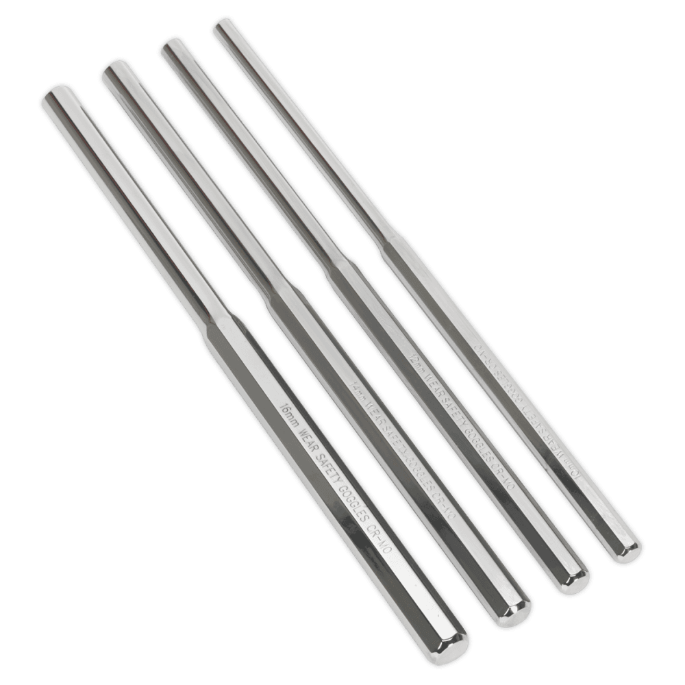 Sealey Parallel Pin Punch Set 4pc Extra-Long Model No-AK9147