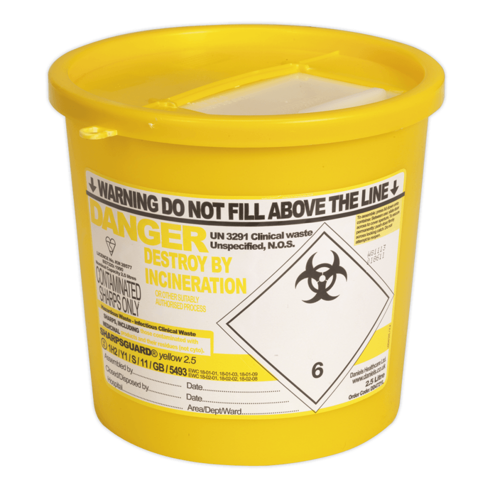 Sealey Sharps Bin 2.5ltr Model No-SSP250