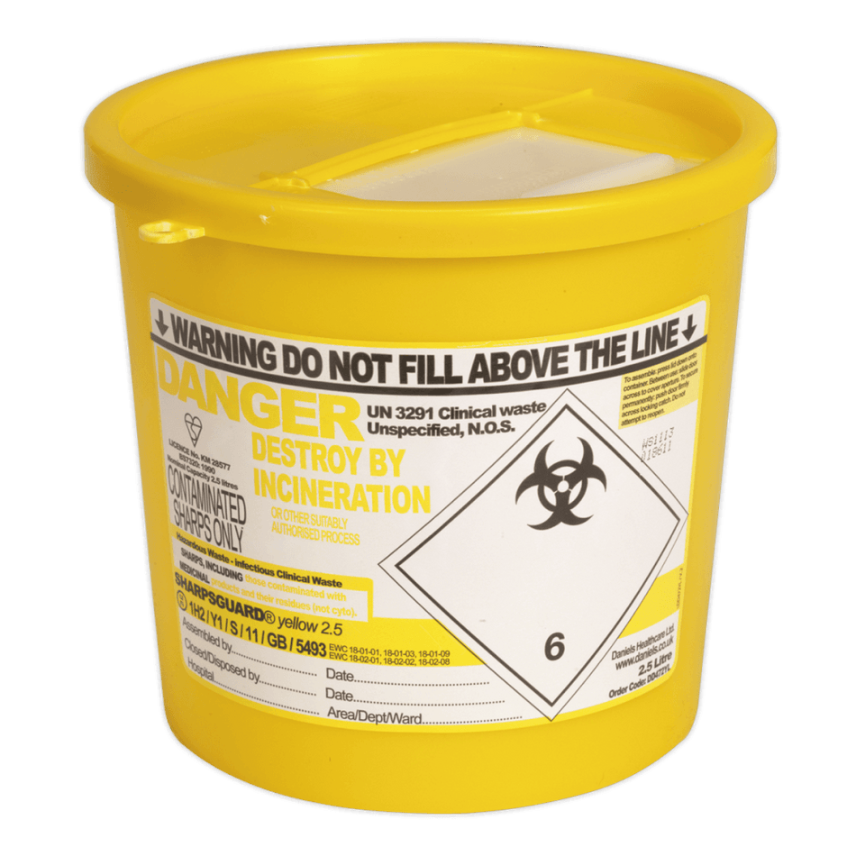 Sealey Sharps Bin 2.5ltr Model No-SSP250