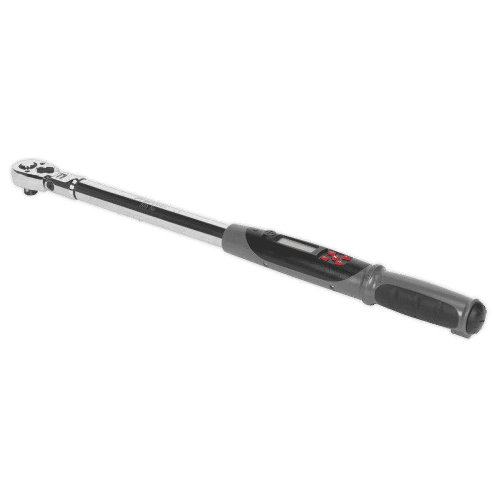Sealey Angle Torque Wrench Flexi-Head Digital 1/2"Sq Drive 20-200Nm Model No-STW309