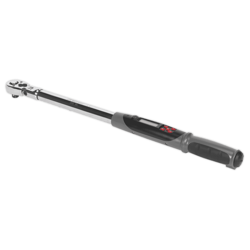 Sealey Angle Torque Wrench Flexi-Head Digital 1/2"Sq Drive 20-200Nm Model No-STW309