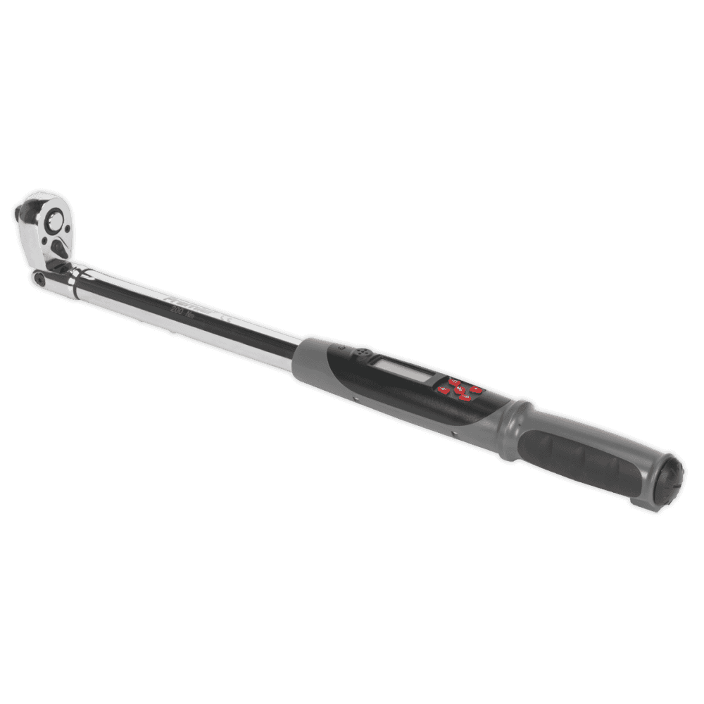 Sealey Angle Torque Wrench Flexi-Head Digital 1/2"Sq Drive 20-200Nm Model No-STW309