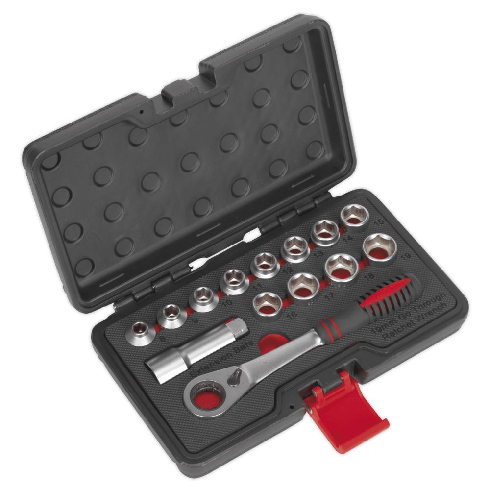 Sealey Socket Set 14pc Go-Through Low Profile WallDrive Metric Model No-AK6926