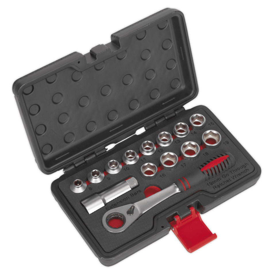 Sealey Socket Set 14pc Go-Through Low Profile WallDrive Metric Model No-AK6926