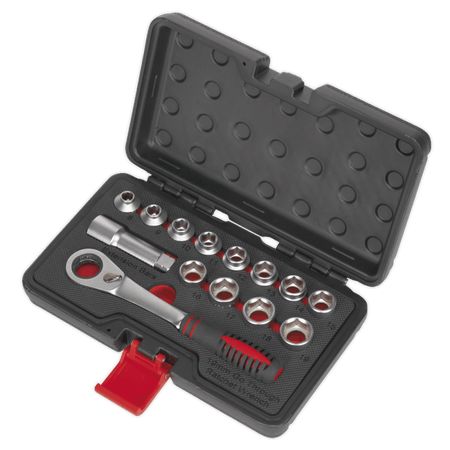 Sealey Socket Set 14pc Go-Through Low Profile WallDrive Metric Model No-AK6926