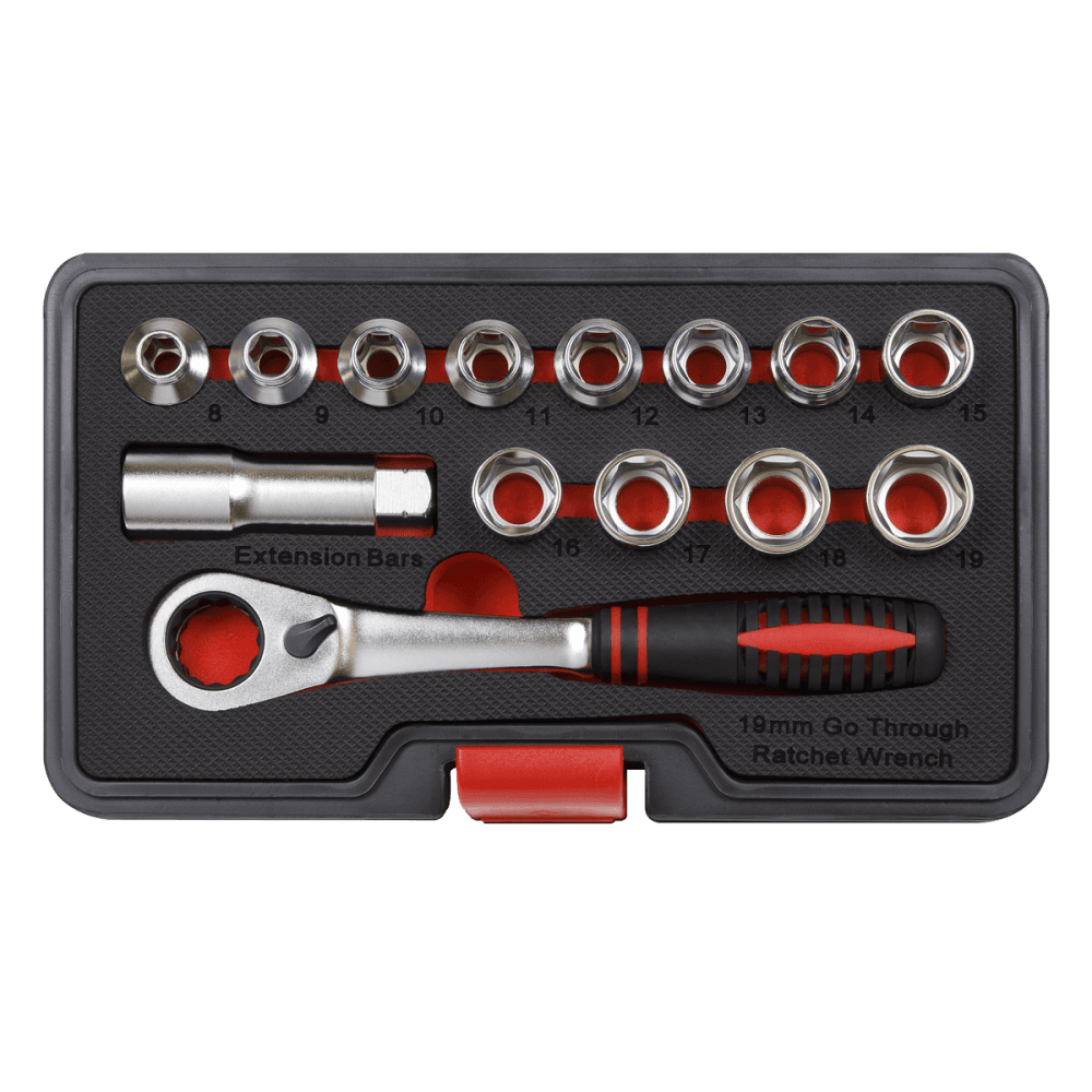 Sealey Socket Set 14pc Go-Through Low Profile WallDrive Metric Model No-AK6926