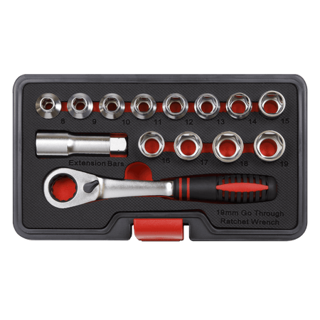 Sealey Socket Set 14pc Go-Through Low Profile WallDrive Metric Model No-AK6926