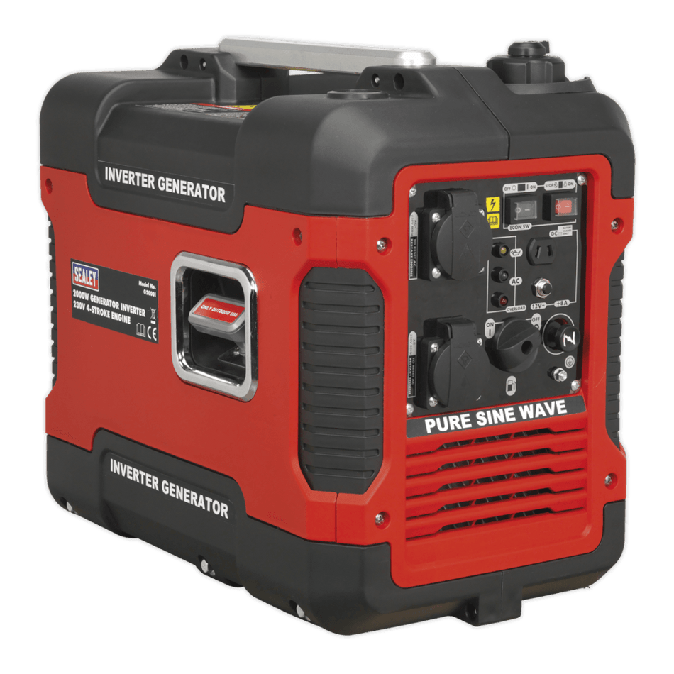 Sealey Generator Inverter 2000W 230V 4-Stroke Engine Model No-G2000I