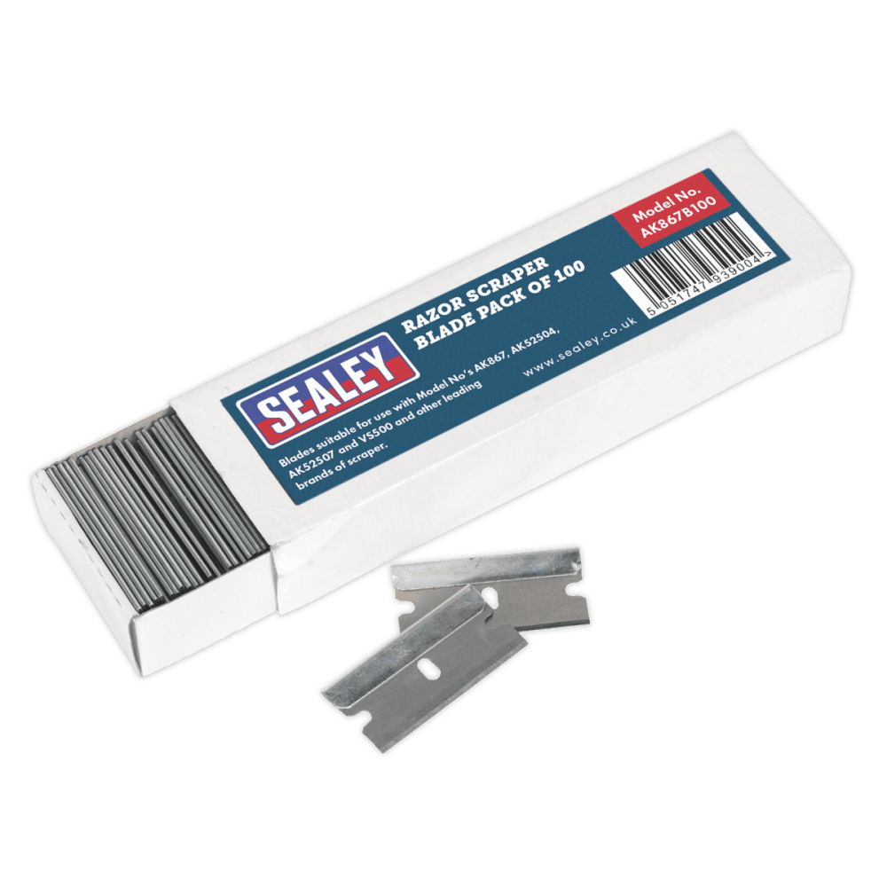 Sealey Razor Scraper Blade Pack of 100 Model No-AK867B100