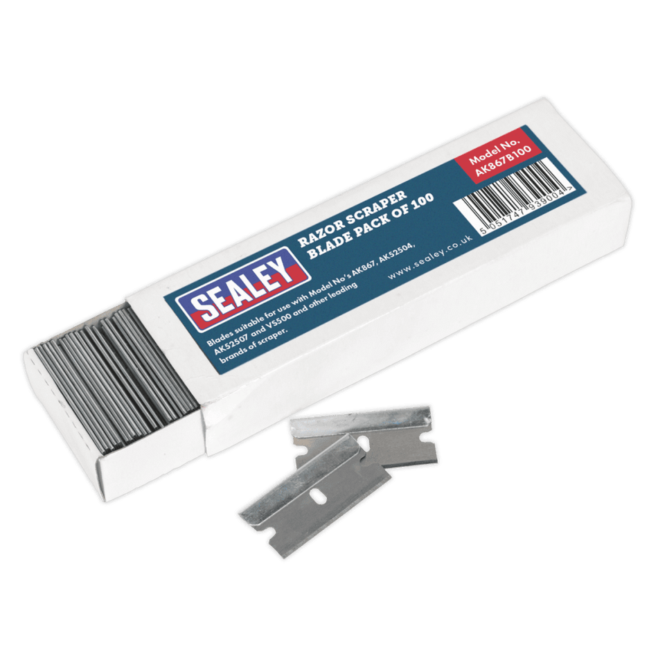 Sealey Razor Scraper Blade Pack of 100 Model No-AK867B100