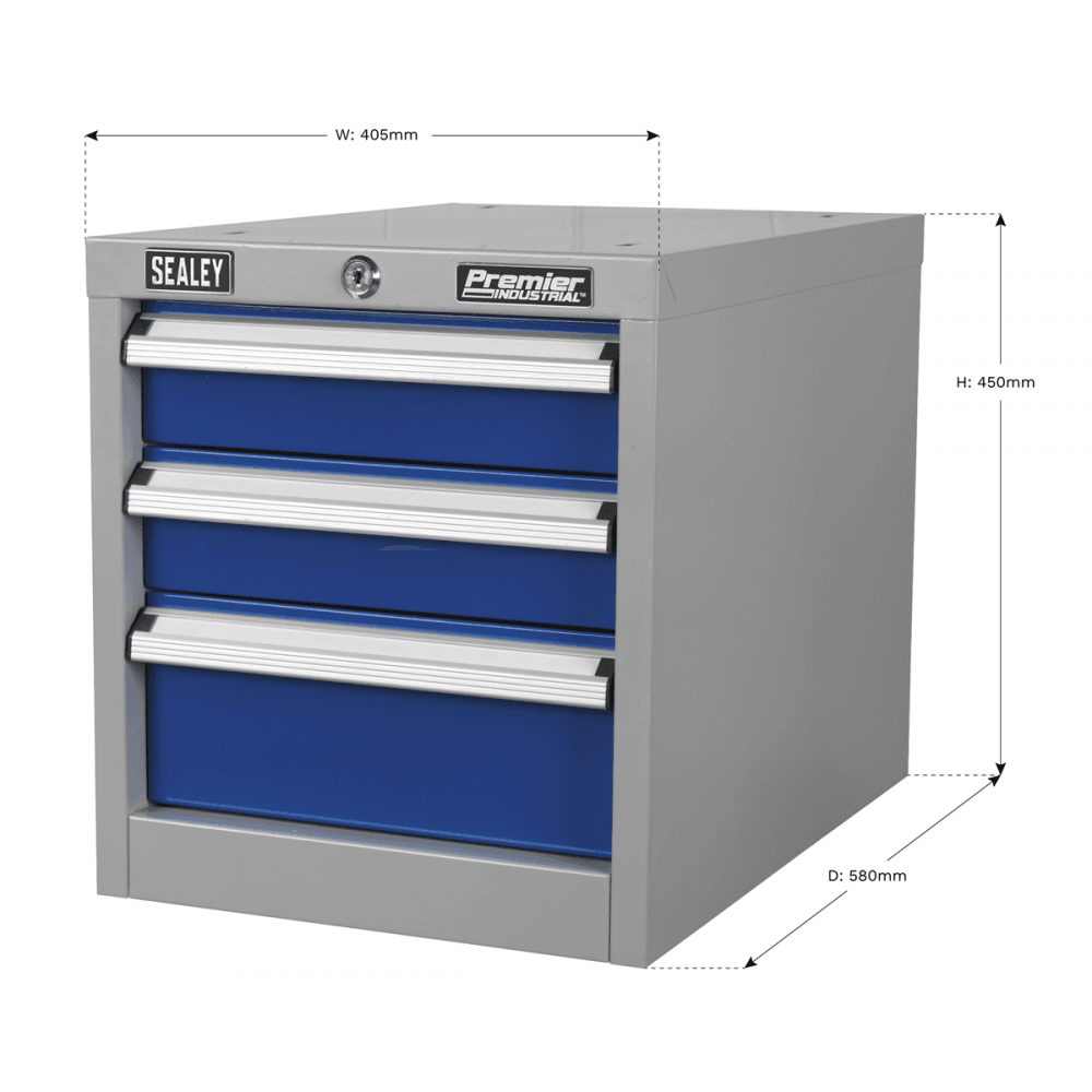 Sealey Industrial Triple Drawer Unit for API Series Workbenches Model No- API16