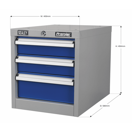 Sealey Industrial Triple Drawer Unit for API Series Workbenches Model No- API16