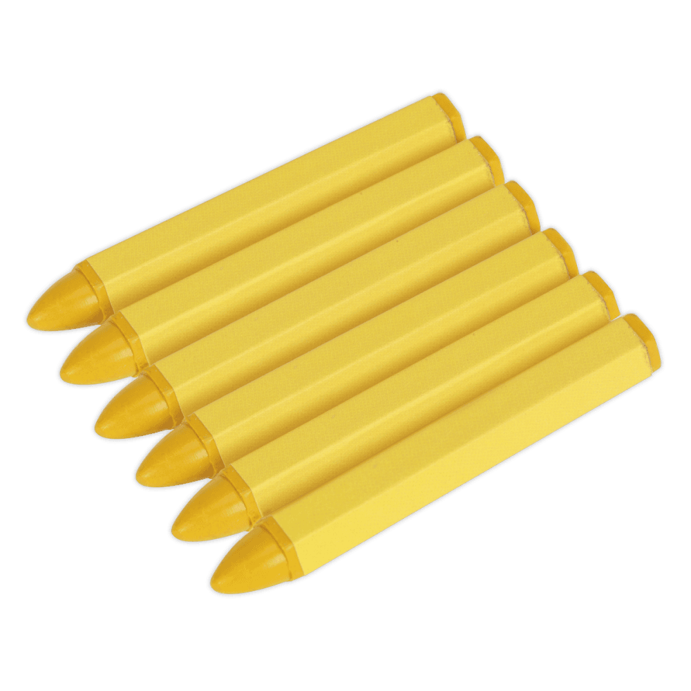 Sealey Tyre Marking Crayon - Yellow Pack of 6 Model No- TST14