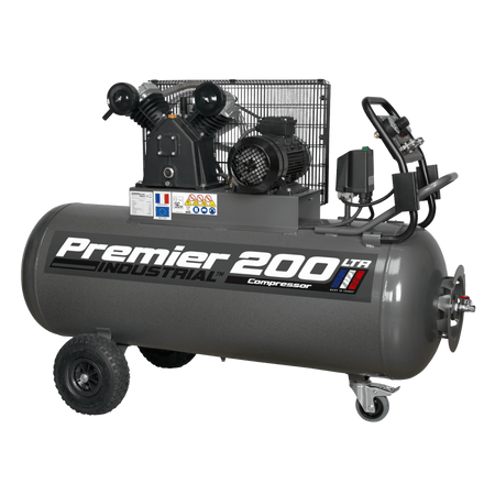 Sealey Compressor 200ltr Belt Drive 3hp with Front Control Panel 415V-3ph Model No- SAC3203B3PH