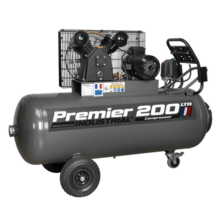 Sealey Compressor 200ltr Belt Drive 3hp with Front Control Panel 415V-3ph Model No- SAC3203B3PH