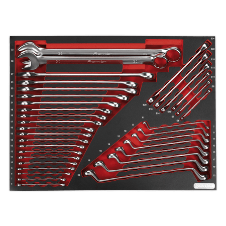 Sealey Tool Tray with Spanner Set 35pc Model No- TBTP03