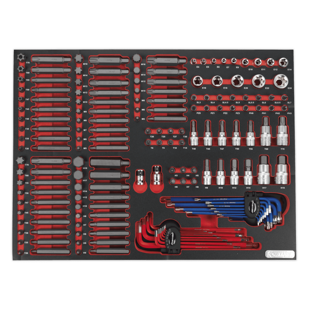Sealey Tool Tray with Specialised Bits & Sockets 177pc Model No- TBTP07