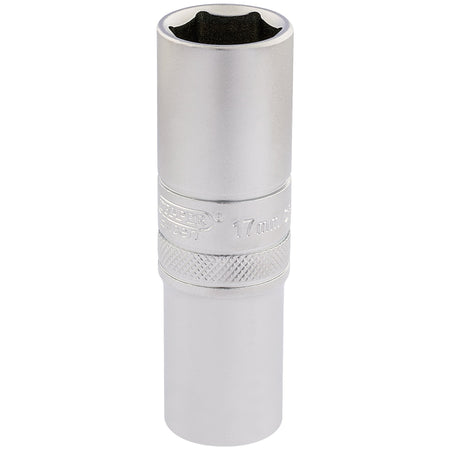 DRAPER 1/2" Square Drive 6 Point Metric Deep Socket (17mm): Model No. HT-MM/MS