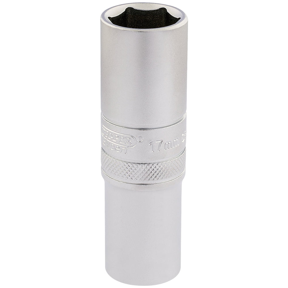 DRAPER 1/2" Square Drive 6 Point Metric Deep Socket (17mm): Model No. HT-MM/MS