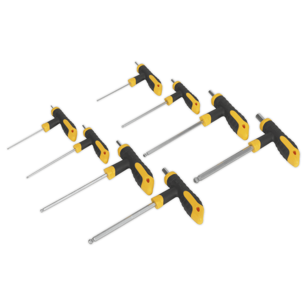 Sealey T-Handle Ball-End Hex Key Set 8pc Model No-. S01069