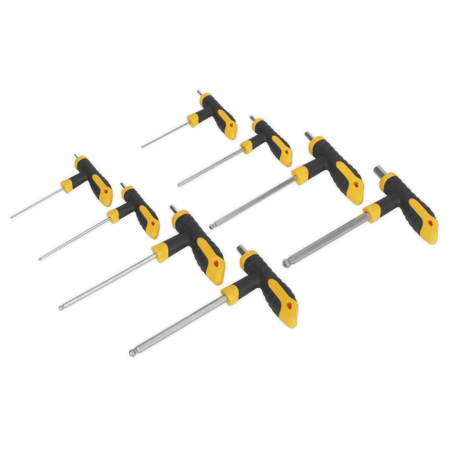 Sealey T-Handle Ball-End Hex Key Set 8pc Model No-. S01069
