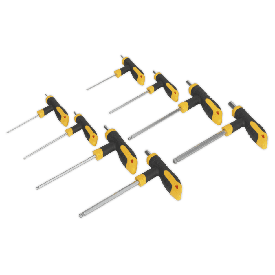 Sealey T-Handle Ball-End Hex Key Set 8pc Model No-. S01069