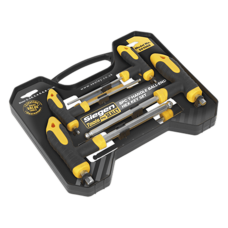 Sealey T-Handle Ball-End Hex Key Set 8pc Model No-. S01069