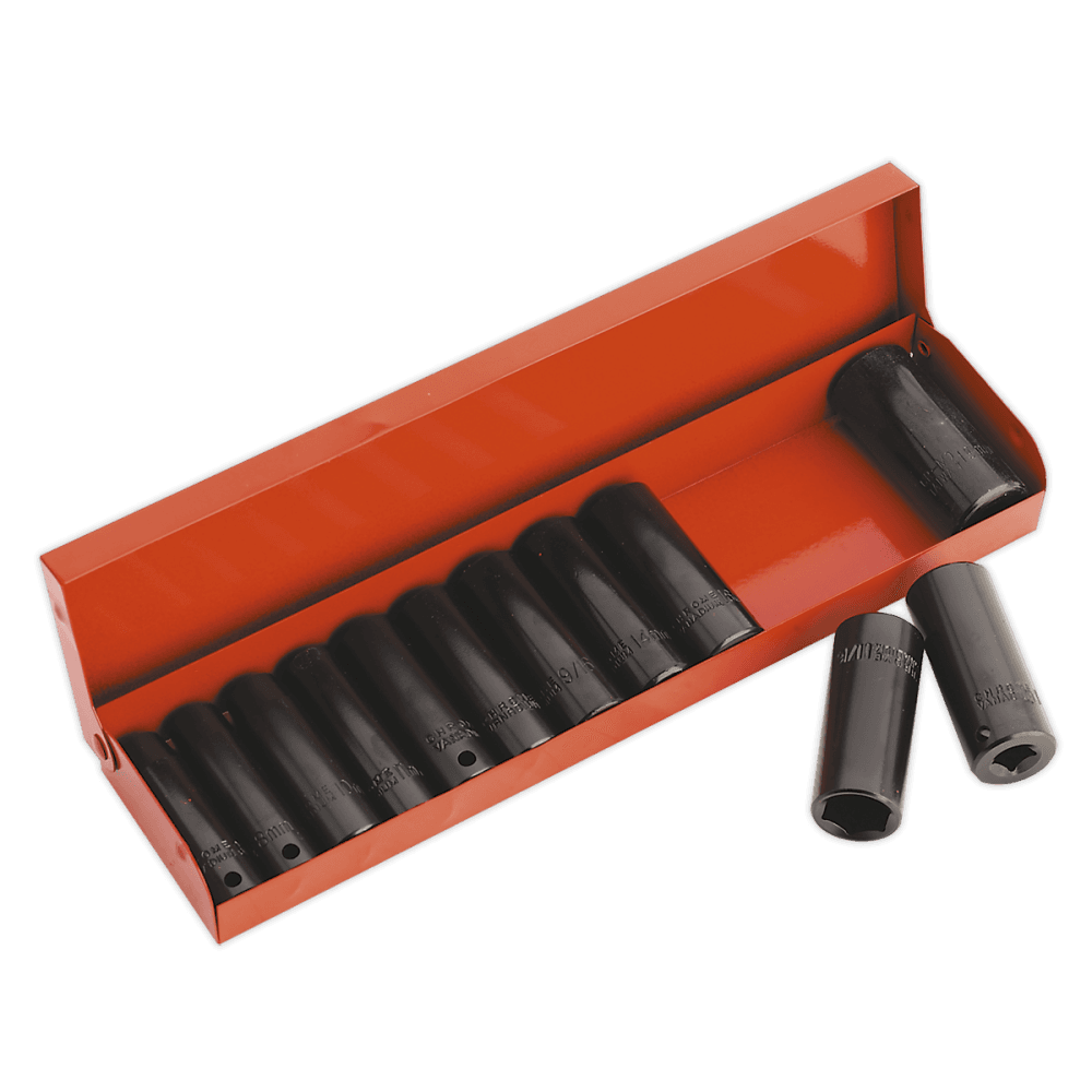Sealey Impact Socket Set 12pc Deep 3/8"Sq Drive Metric/Imperial Model No-AK683
