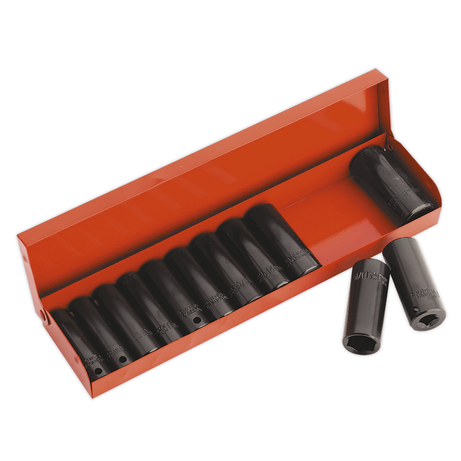 Sealey Impact Socket Set 12pc Deep 3/8"Sq Drive Metric/Imperial Model No-AK683