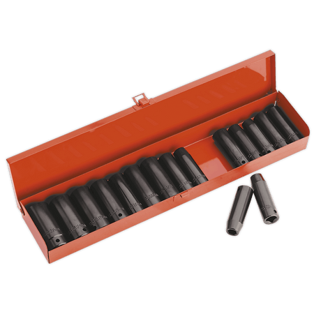 Sealey Impact Socket Set 16pc Deep 1/2"Sq Drive Metric/Imperial Model No-AK685
