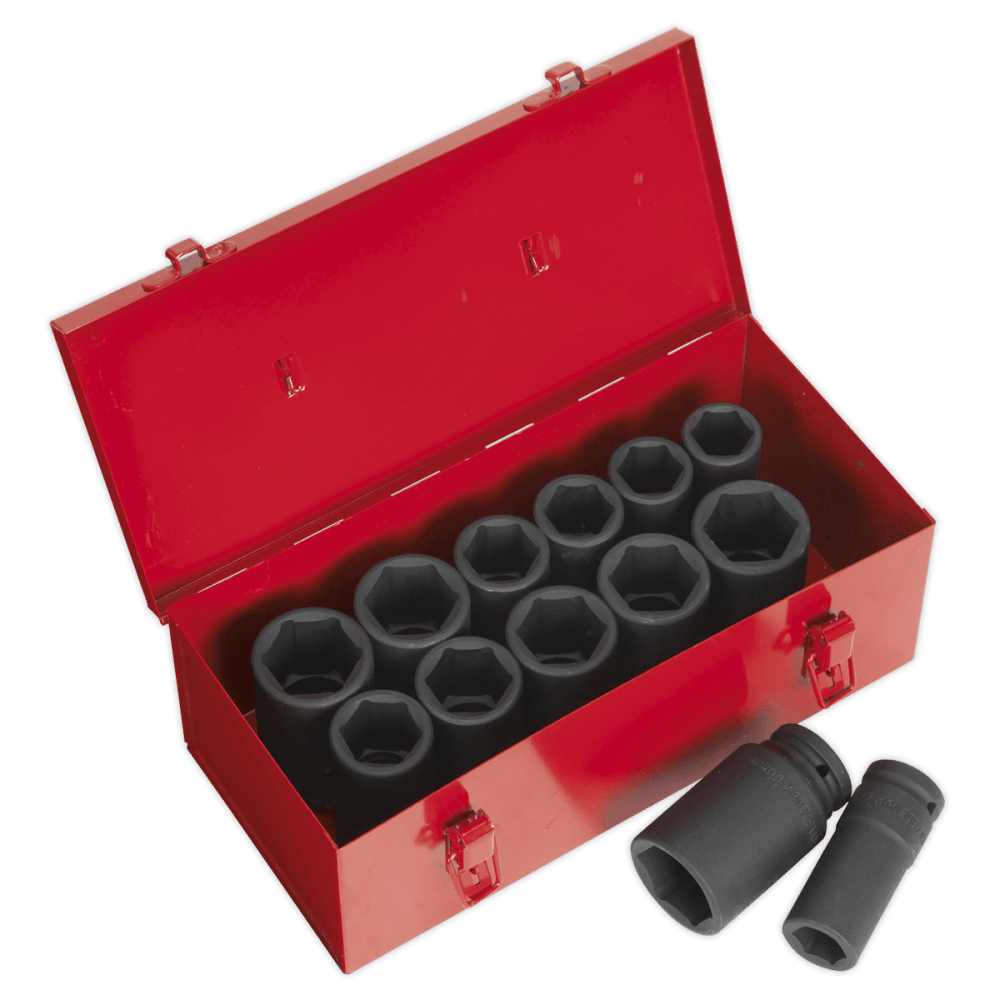 Sealey Impact Socket Set 13pc Deep 3/4"Sq Drive Metric/Imperial Model No-AK687