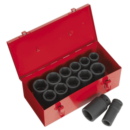 Sealey Impact Socket Set 13pc Deep 3/4"Sq Drive Metric/Imperial Model No-AK687
