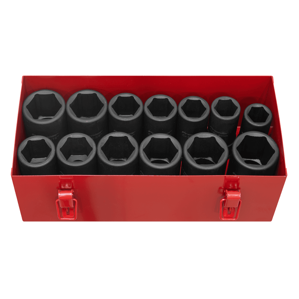 Sealey Impact Socket Set 13pc Deep 3/4"Sq Drive Metric/Imperial Model No-AK687