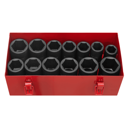 Sealey Impact Socket Set 13pc Deep 3/4"Sq Drive Metric/Imperial Model No-AK687