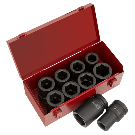 Sealey Impact Socket Set 10pc Deep 1"Sq Drive Metric/Imperial Model No-AK689